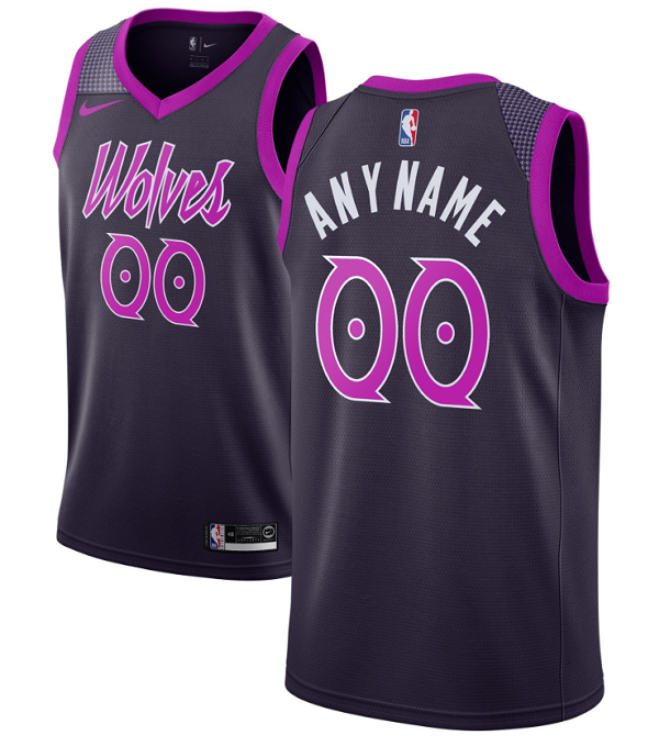 Men's Minnesota Timberwolves Active Player Custom Purple City Edition Stitched Basketball Jersey